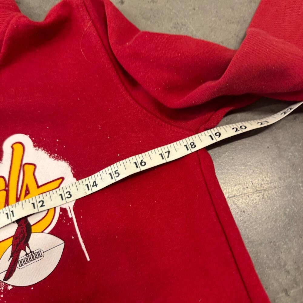 Vintage Y2K Arizona Cardinals Mitchell Ness Red Hoodie Sweatshirt Youth 14/16 S - Picture 3 of 5